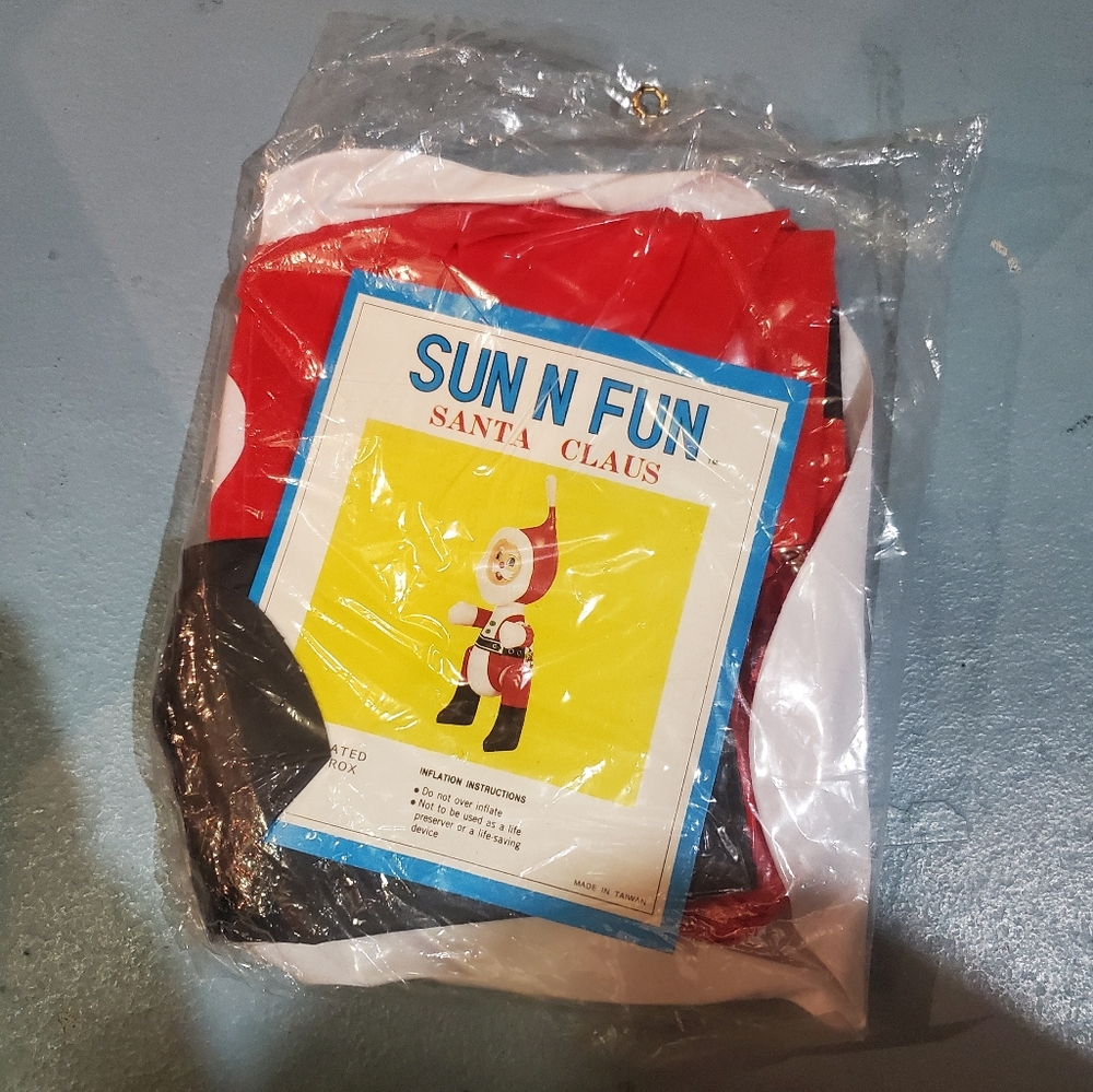 Vintage Original Inflatable Santa Claus - Sun N Fun -Old stock